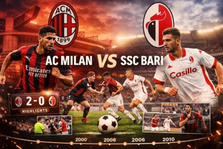 Ac milan vs ssc bari timeline